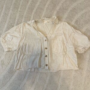 Button-down short sleeve top